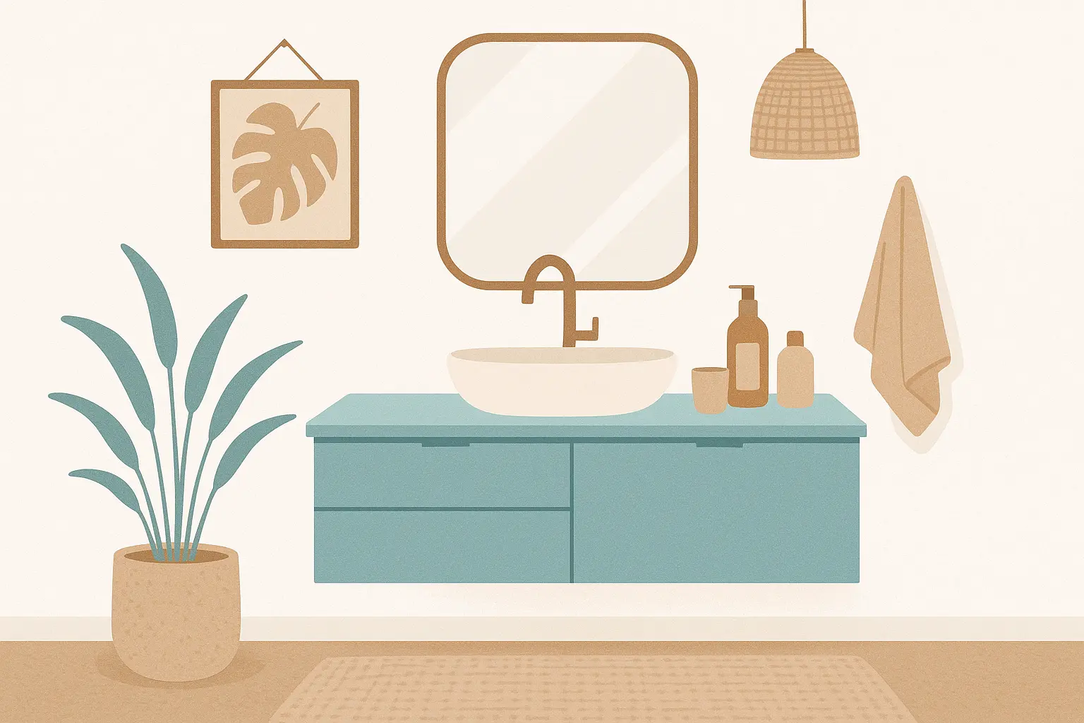 Robin's Egg Blue Floating Vanity