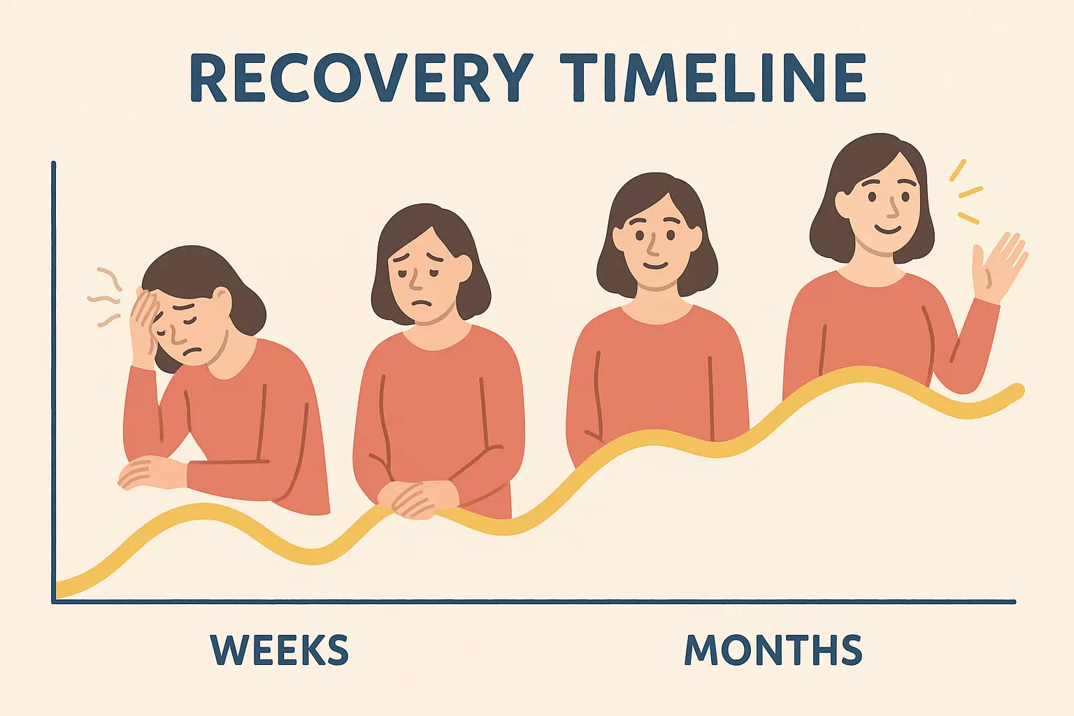 Recovery timeline from progesterone excess