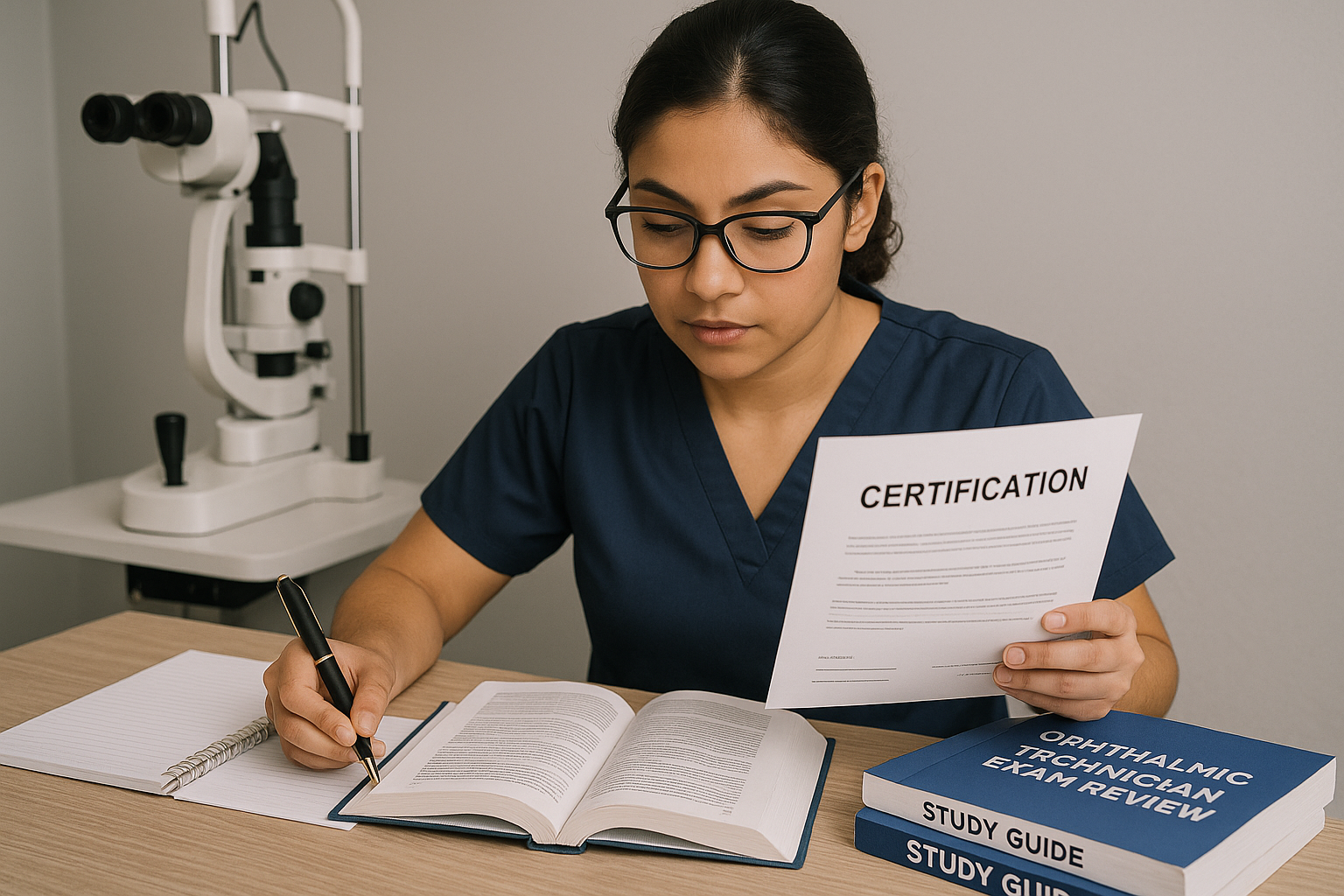 Ophthalmic certification study materials and certificates