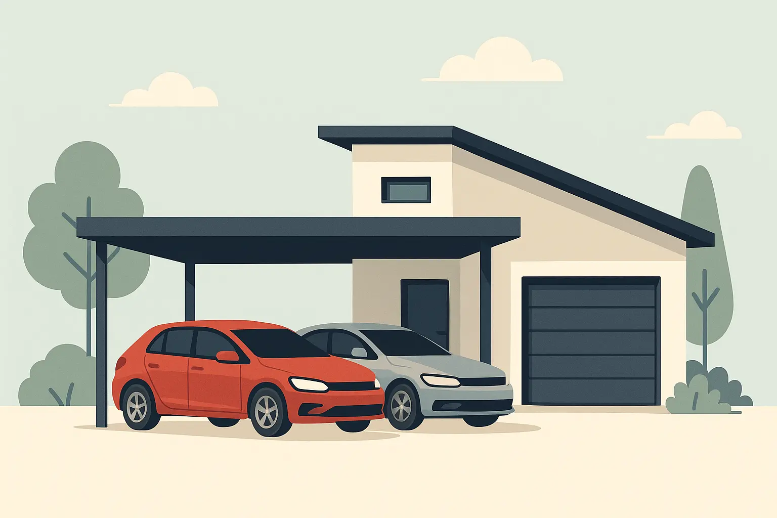 Modern carport design with clean lines