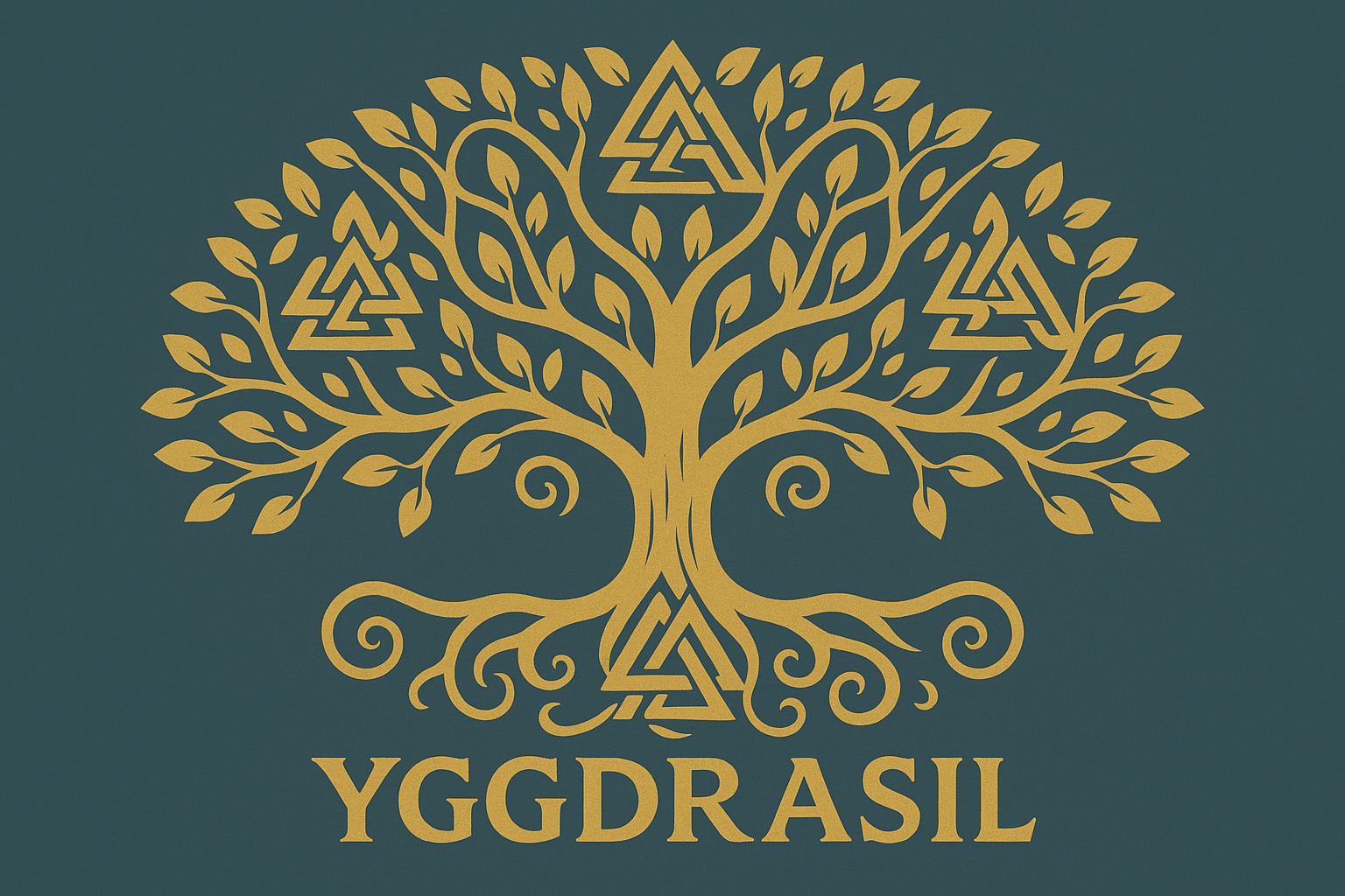Large-scale valknut tattoo sleeve with intricate Norse details