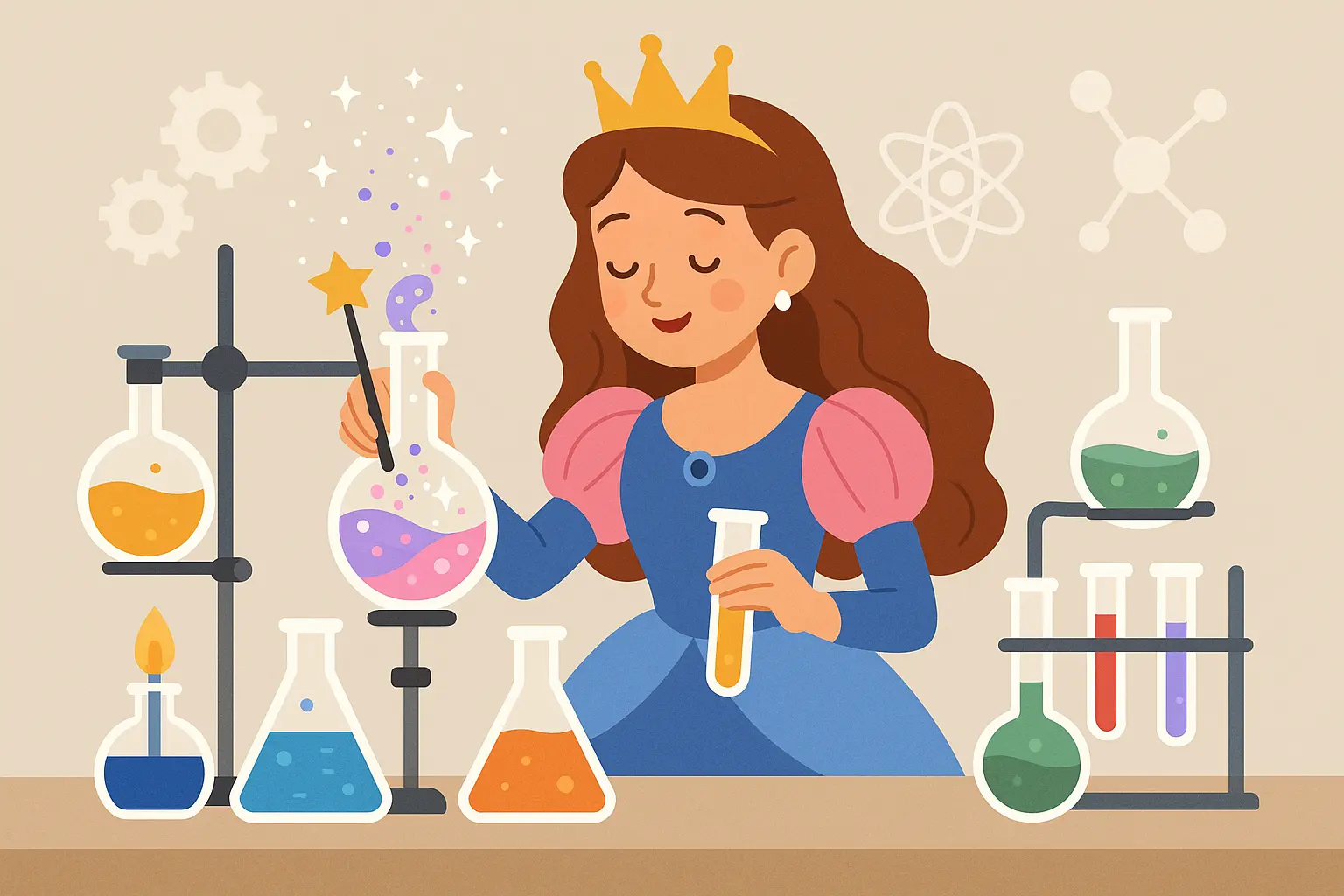 Peaceful princess reading bedtime story