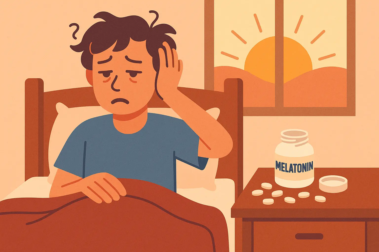 Person experiencing melatonin hangover symptoms