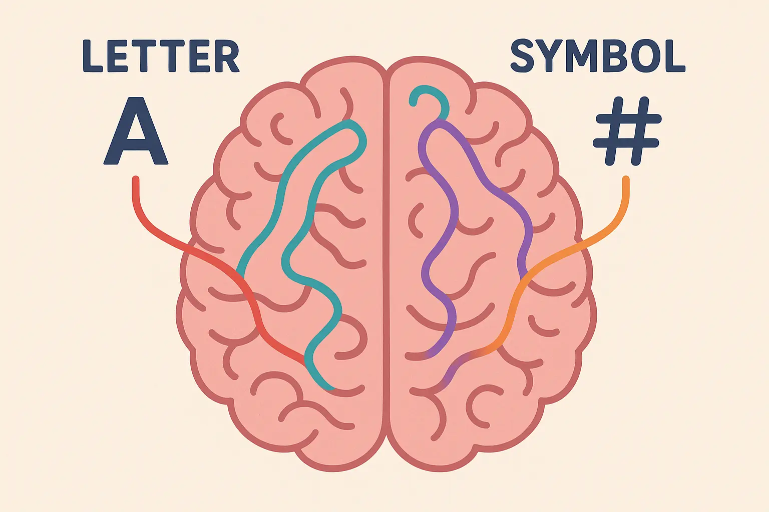 Different eye chart symbols engaging various brain pathways