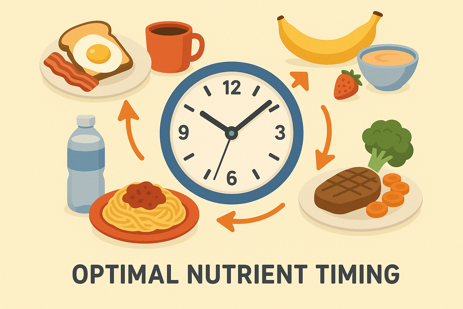 Circadian rhythm chart showing optimal nutrient timing