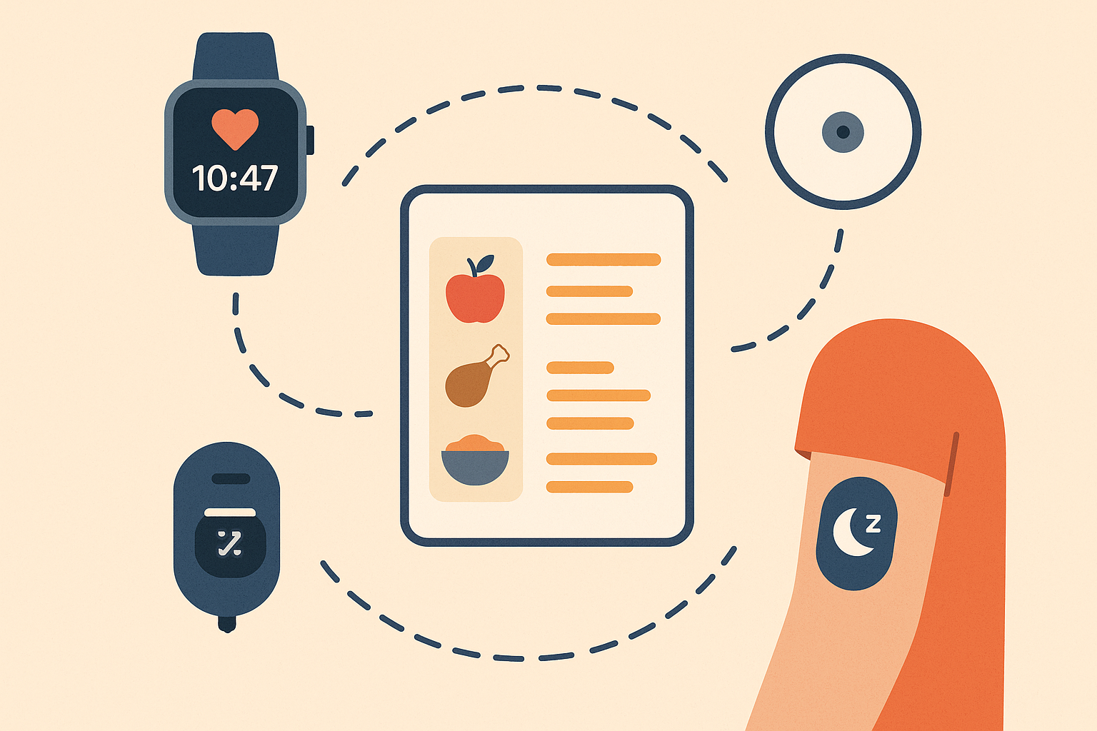 Wearable devices integrated with meal planning technology