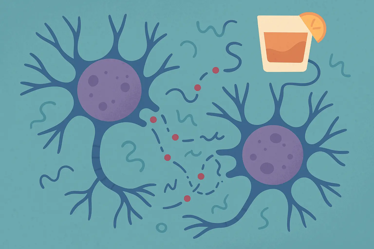 Brain neurotransmitter disruption after alcohol consumption