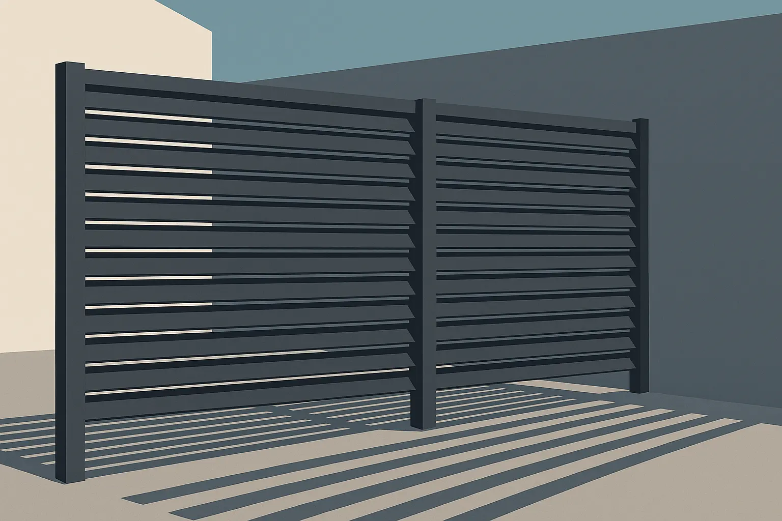 Horizontal louver fence design