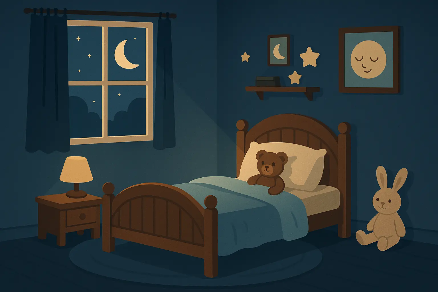 Cozy bedtime reading scene