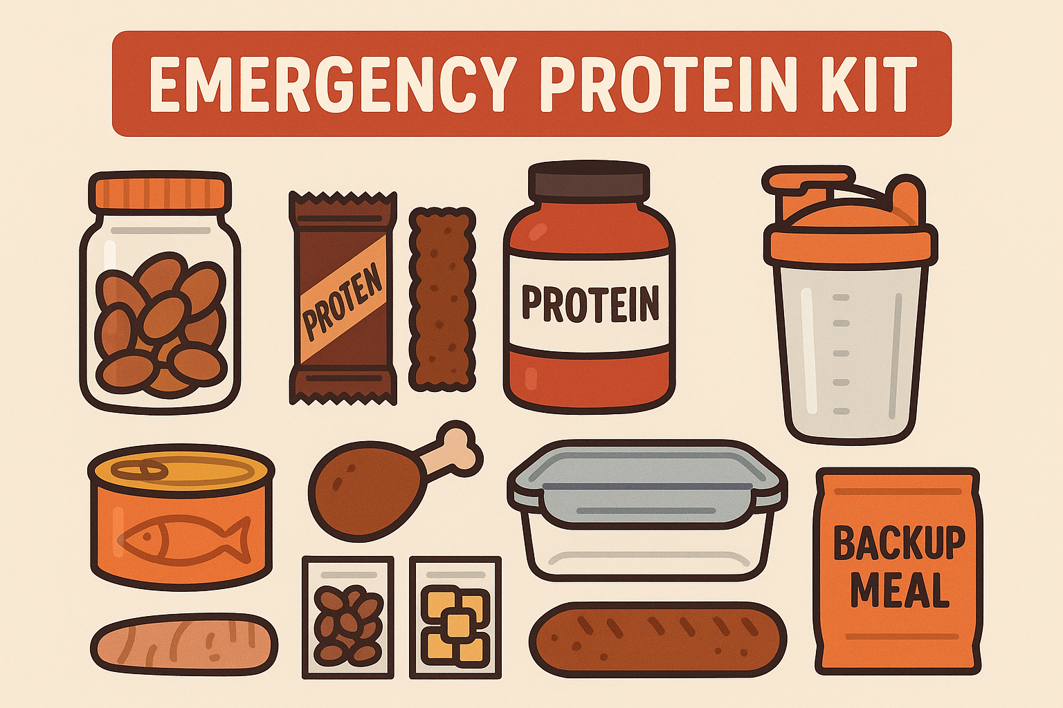 Emergency high protein meal kit essentials