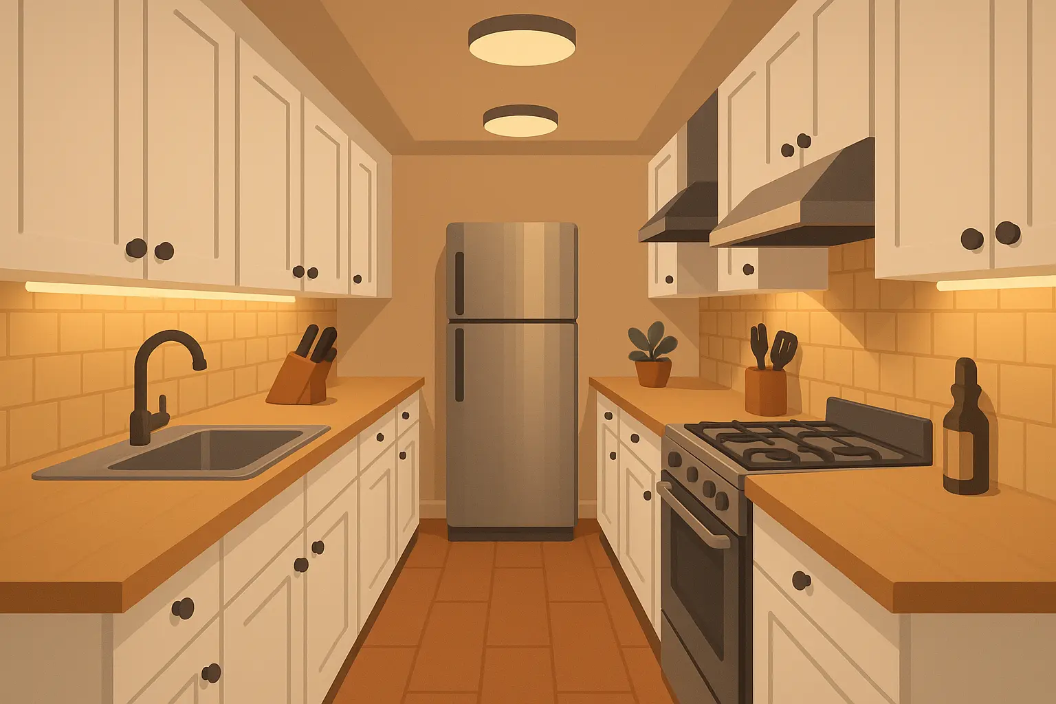 Modern galley kitchen transformation