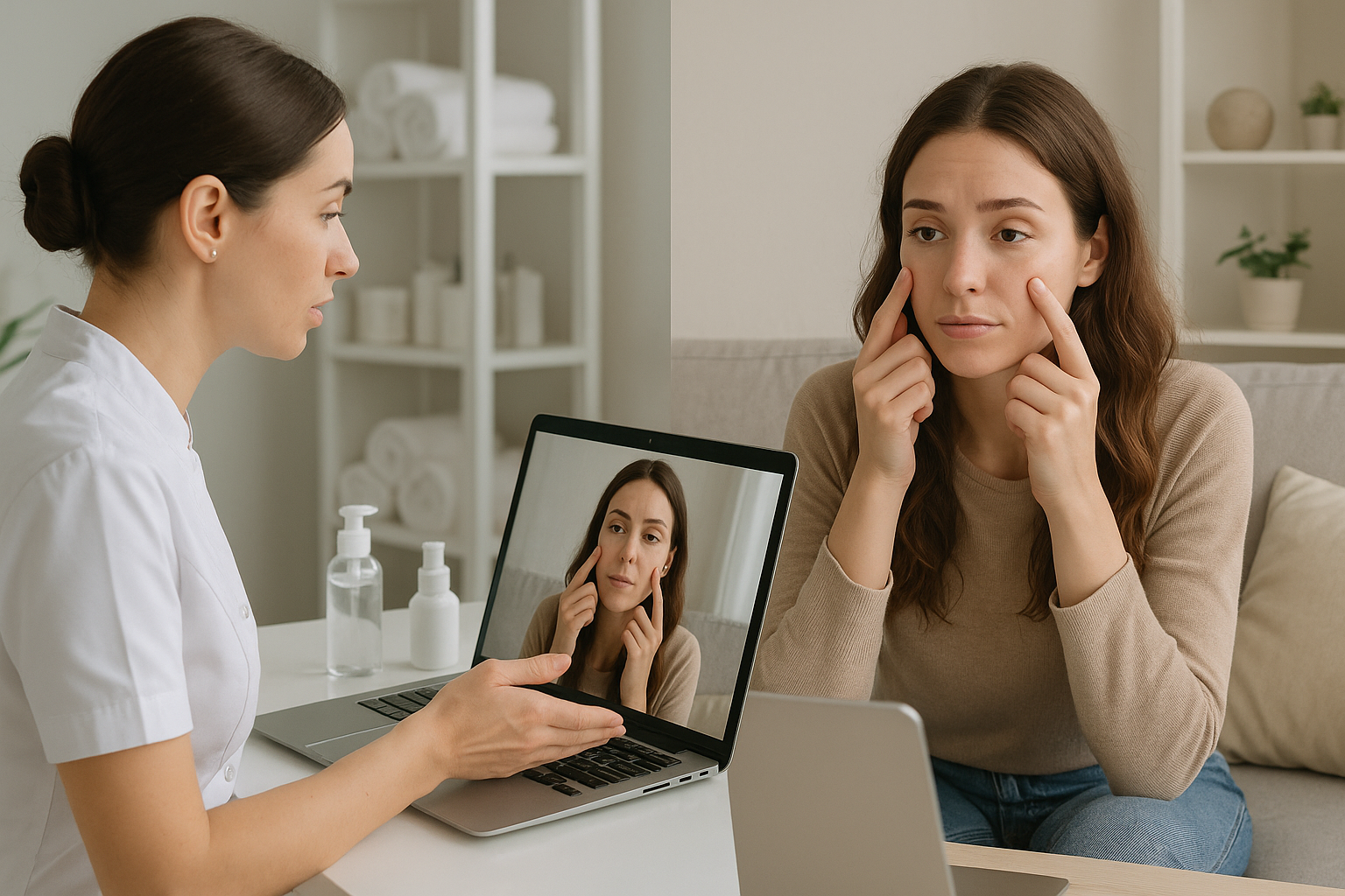 Virtual consultation setup for beauty professionals