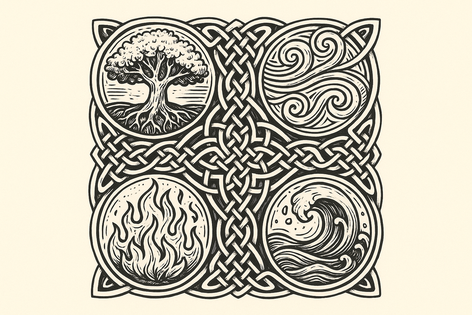 Celtic four elements unified design