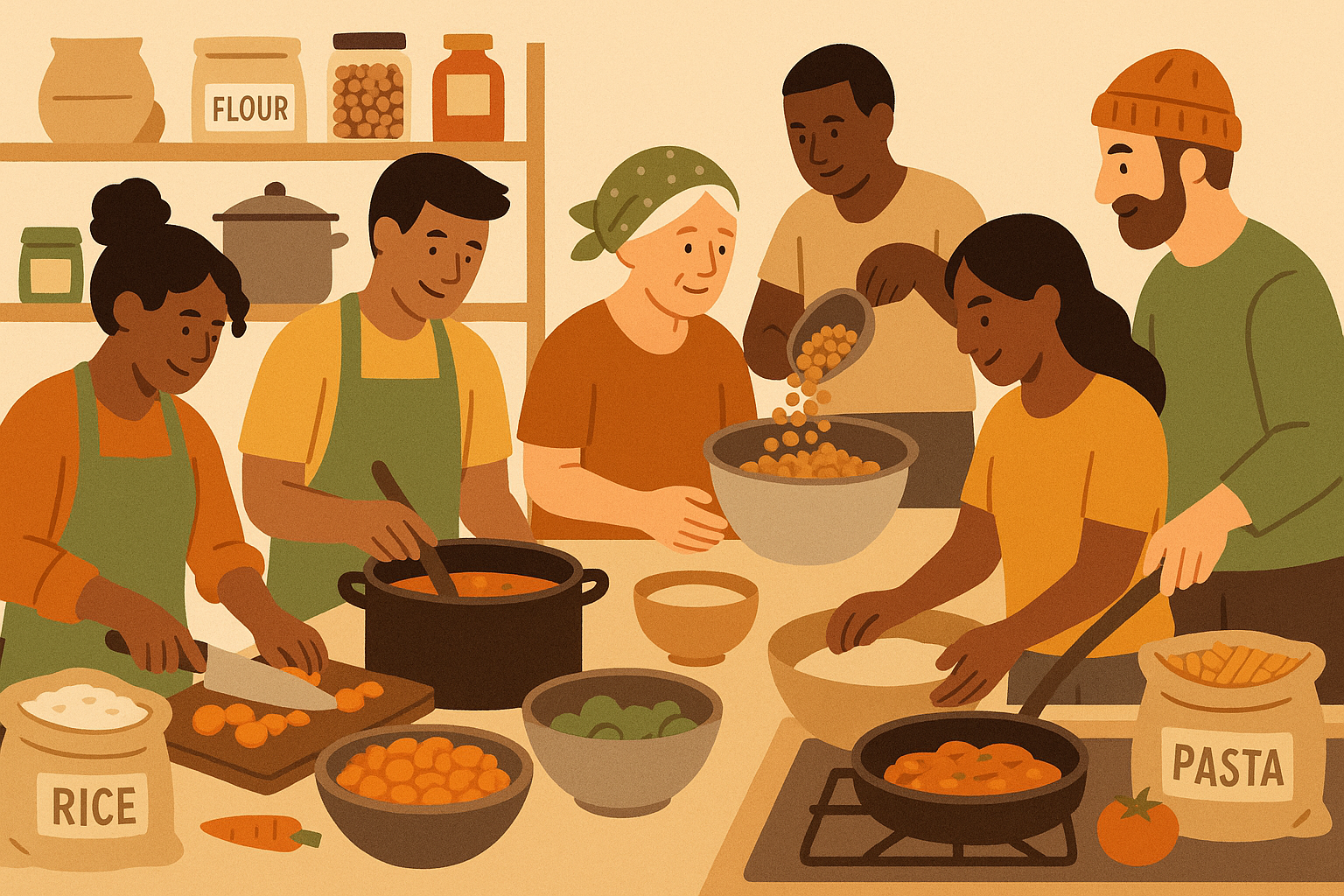 Community cooperation for budget meal planning