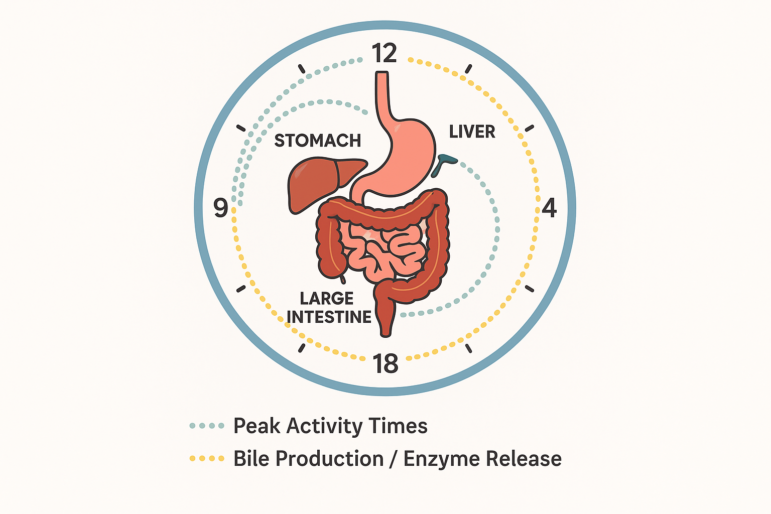 Circadian rhythms affecting digestive function