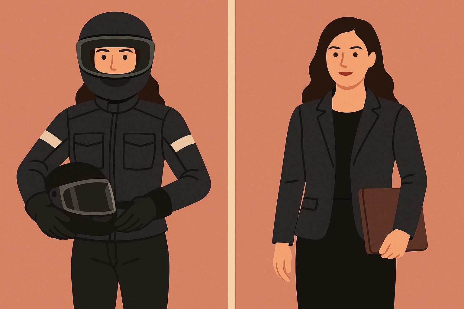 Transformation technology in women's motorcycle jackets