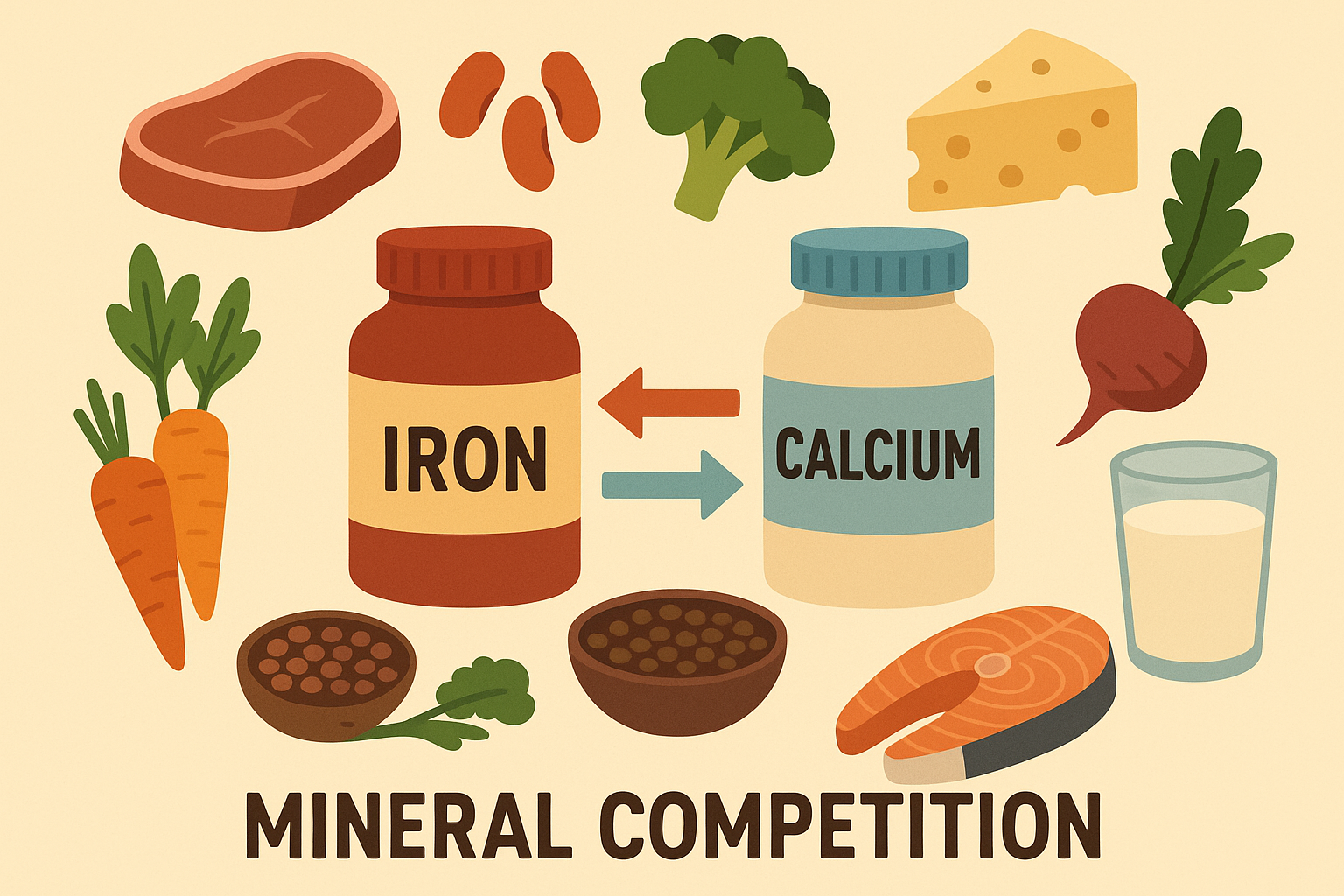 Iron and calcium absorption competition