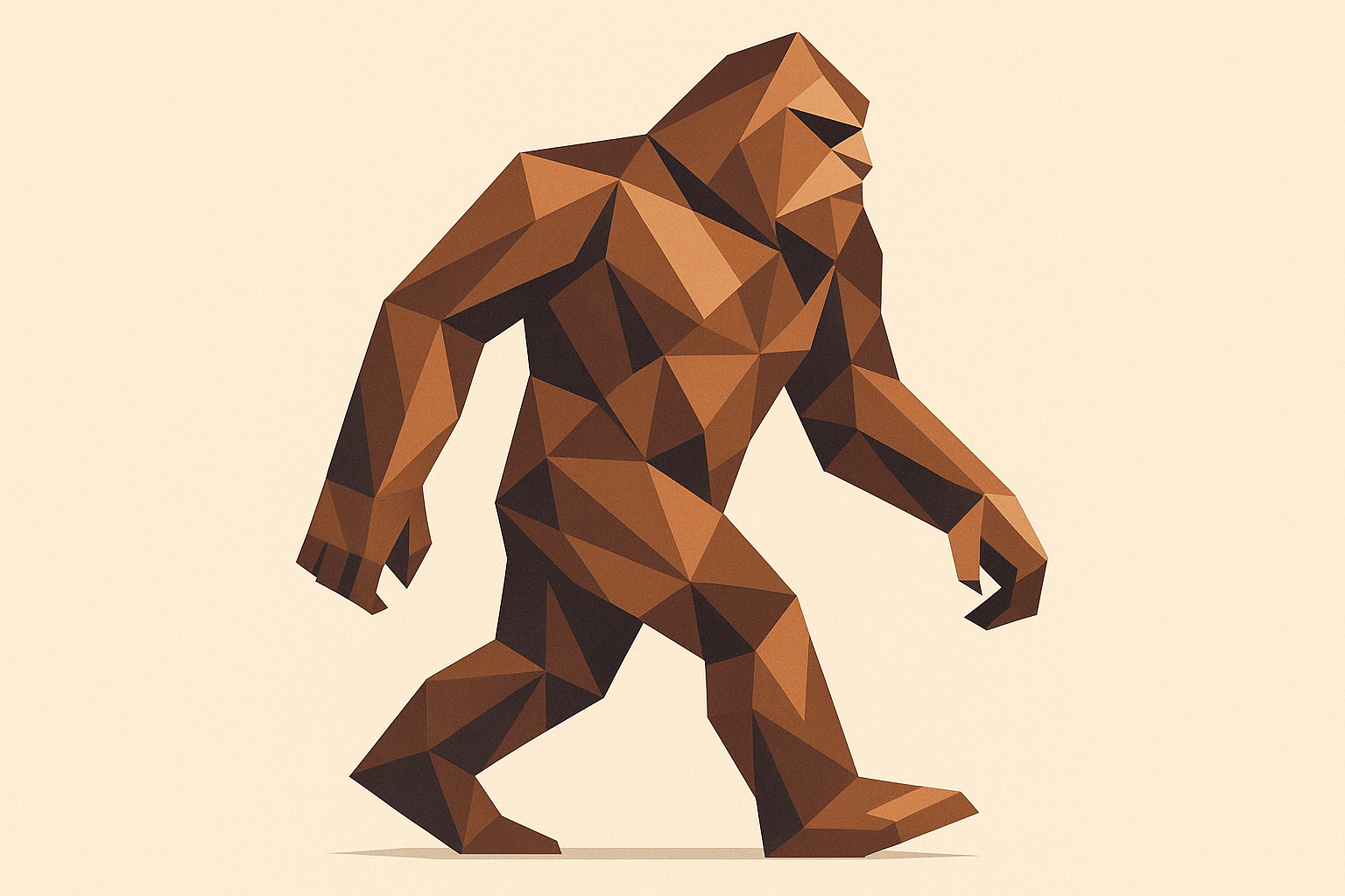 Geometric bigfoot tattoo design with angular low-poly styling