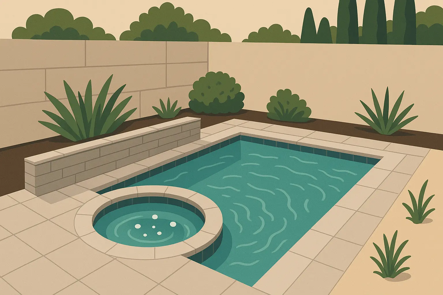 Geometric plunge pool design