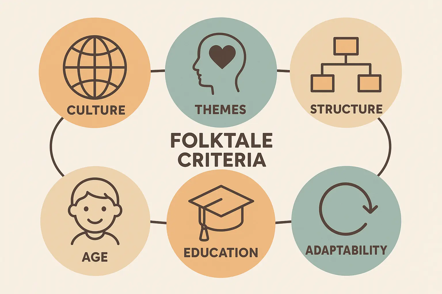 Ancient storytelling scene with people gathered around fire