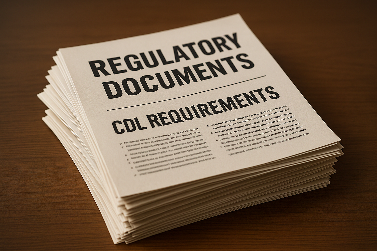 CDL and regulatory compliance documents