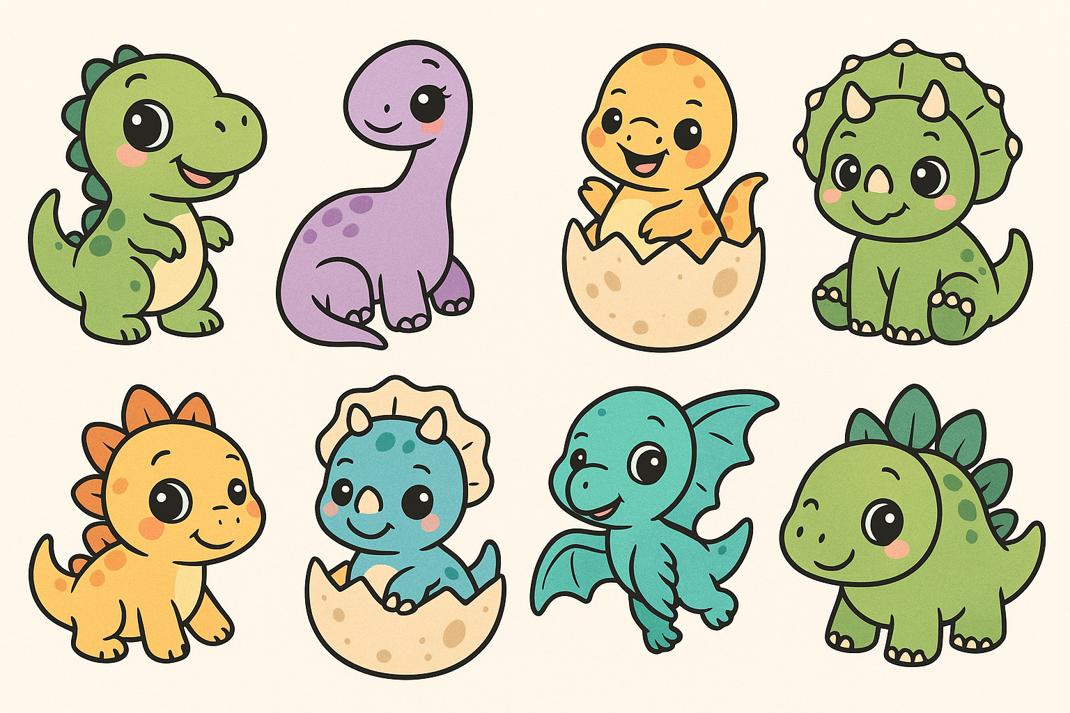 Cute cartoon dinosaur tattoo designs