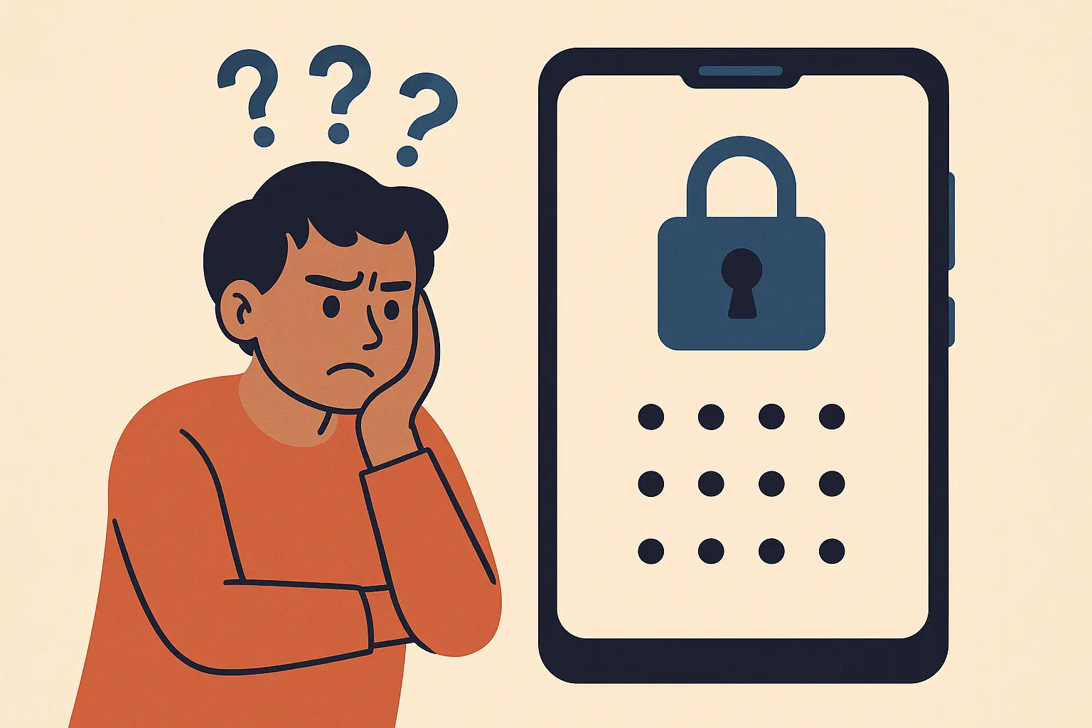 Android phone locked screen with reset options