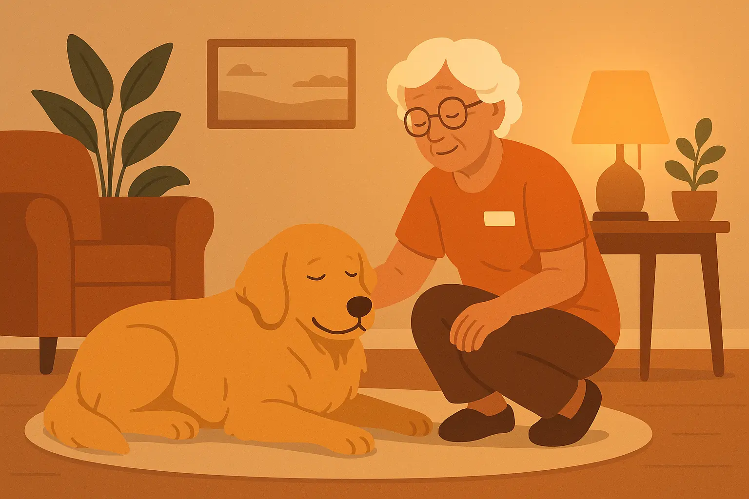 Senior dog Rosie at adoption event helping other elderly dogs find homes