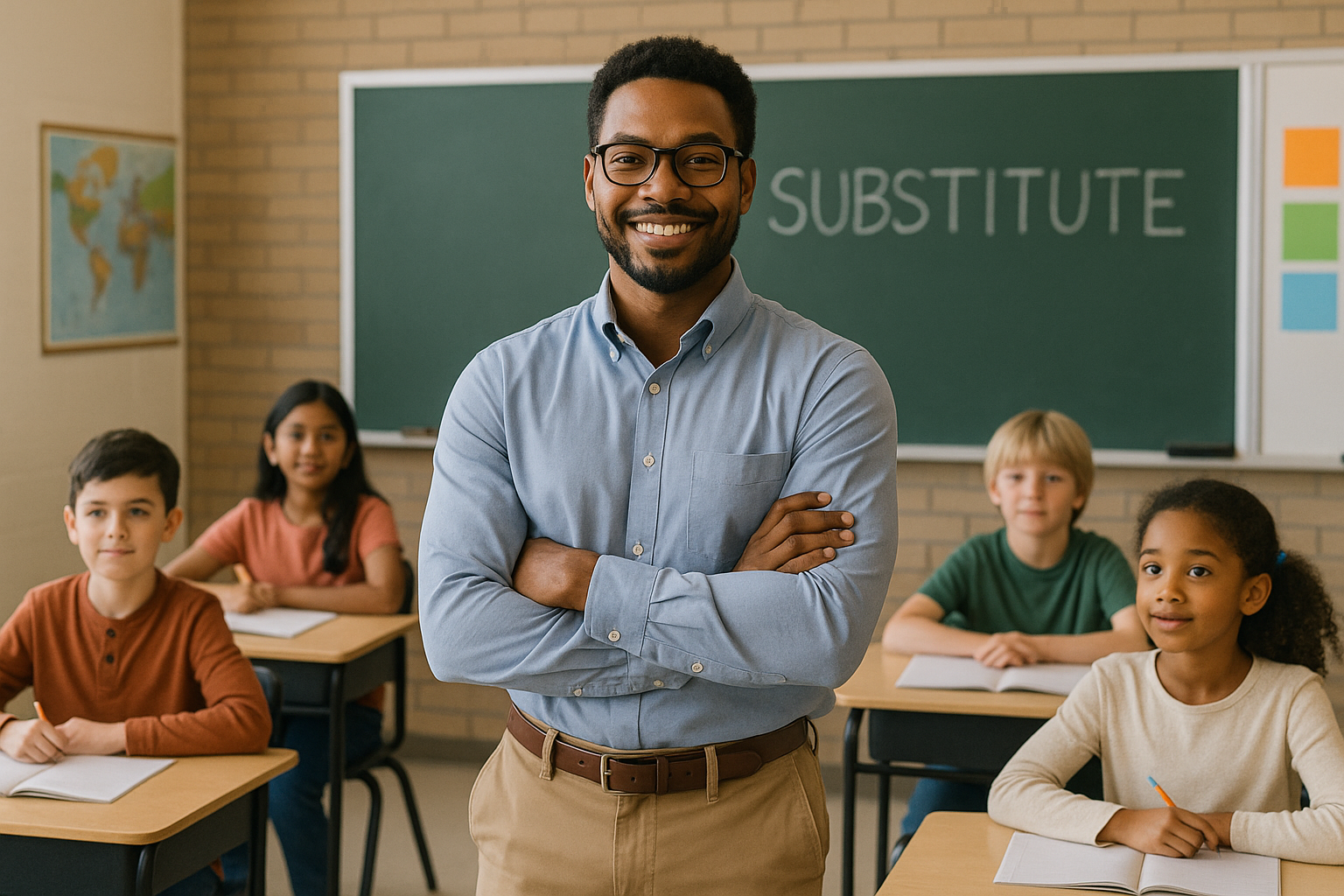 Substitute teacher facing classroom challenges