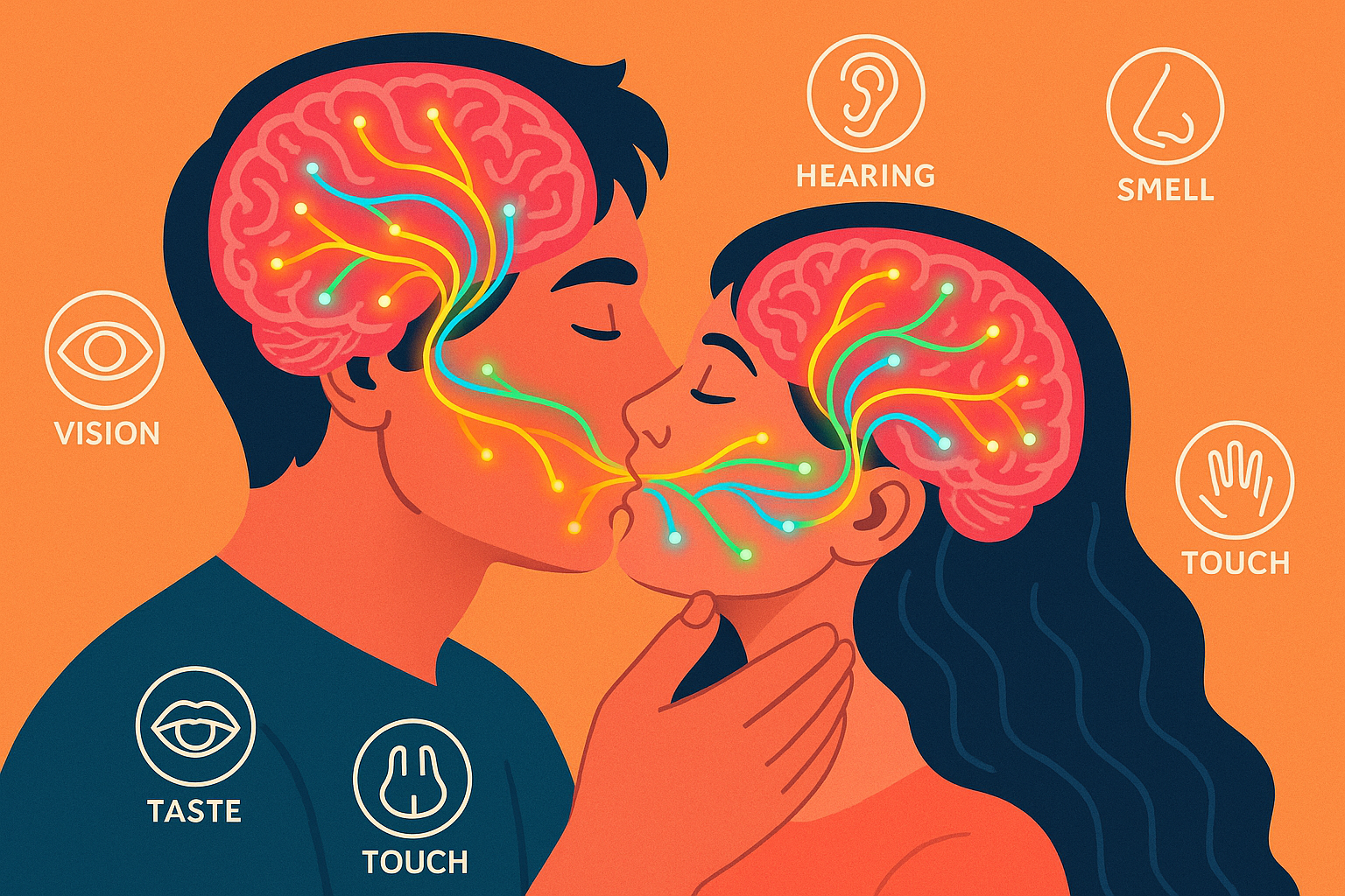 Brain activity during kissing sensory processing