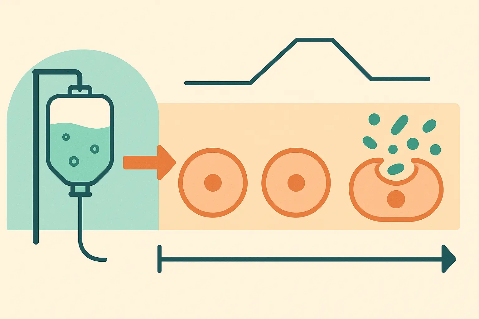 Cellular absorption windows during saline IV therapy