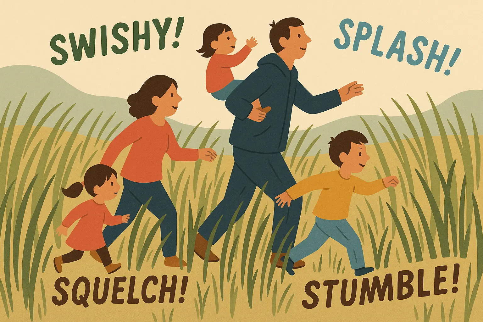 Family on bear hunt adventure