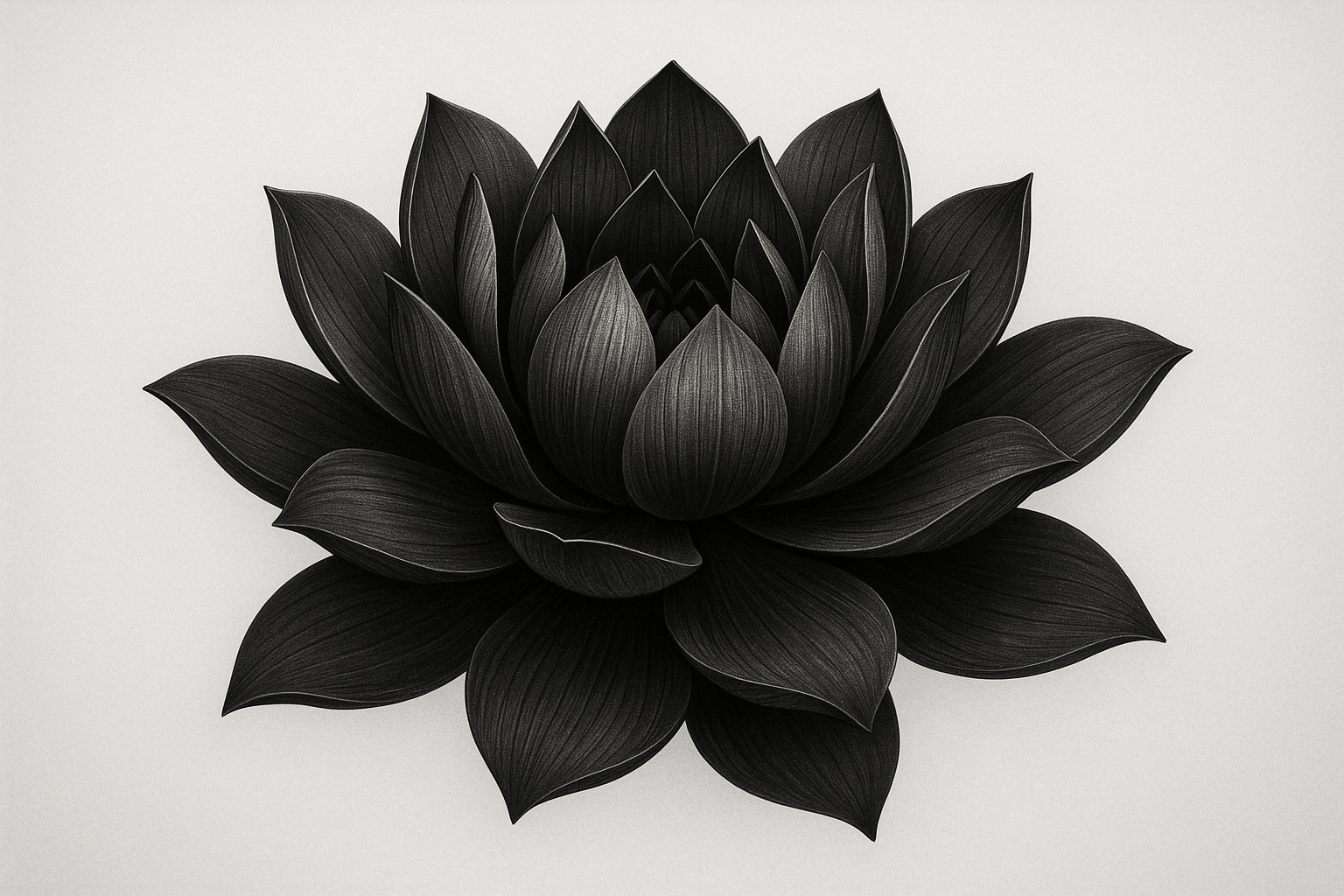 Photorealistic black lotus tattoo bloom
