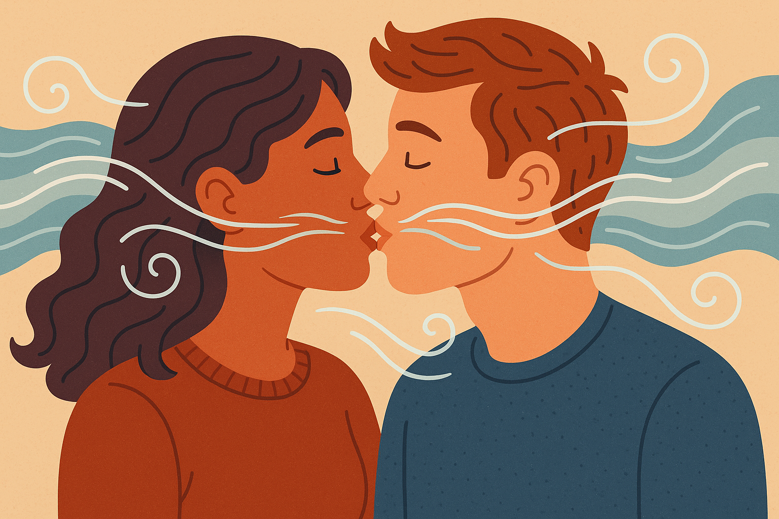 Partner synchronization during kissing