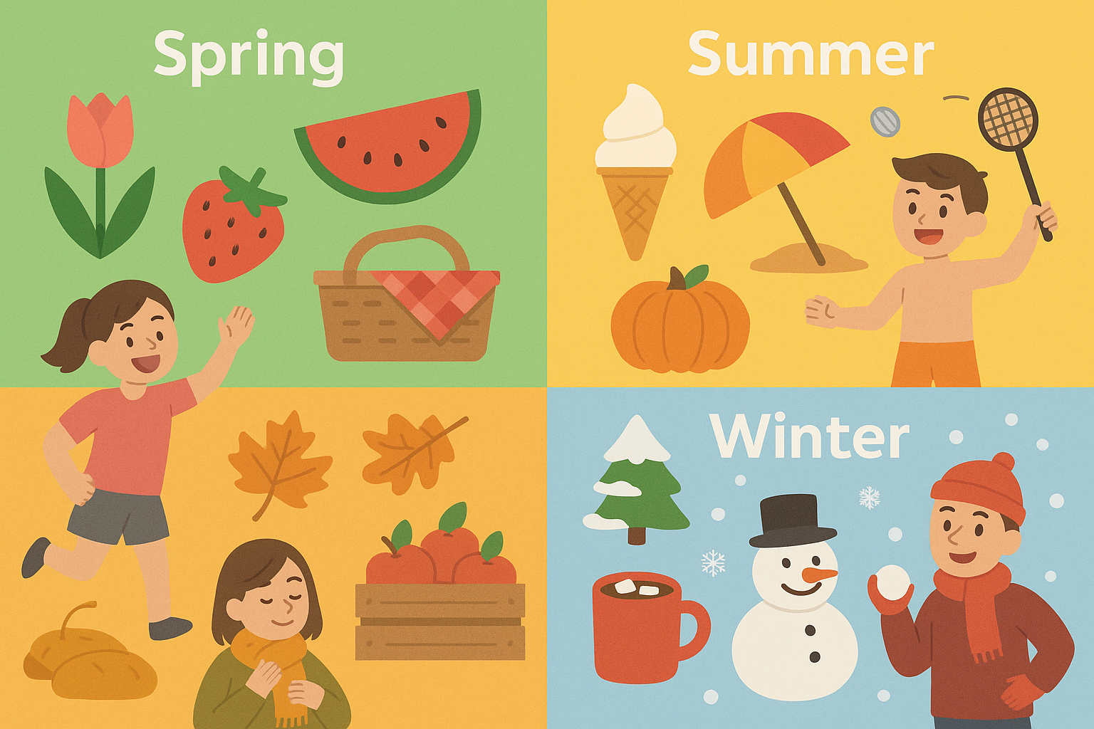Seasonal food wheel showing optimal nutrition throughout the year