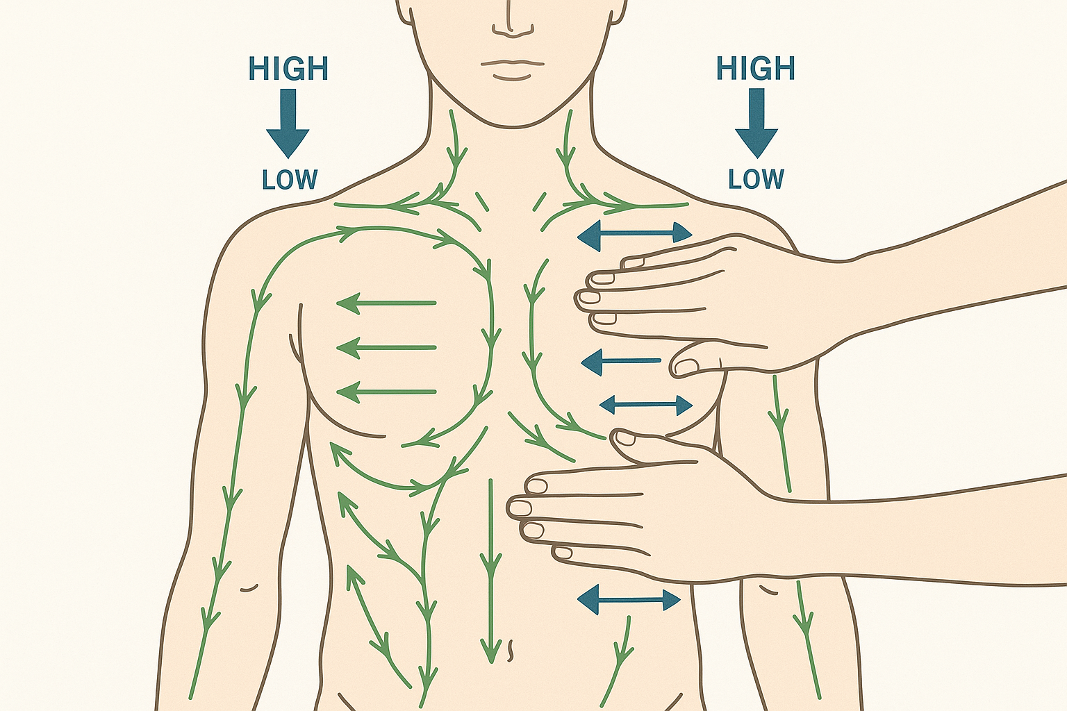 Advanced lymphatic massage pressure techniques