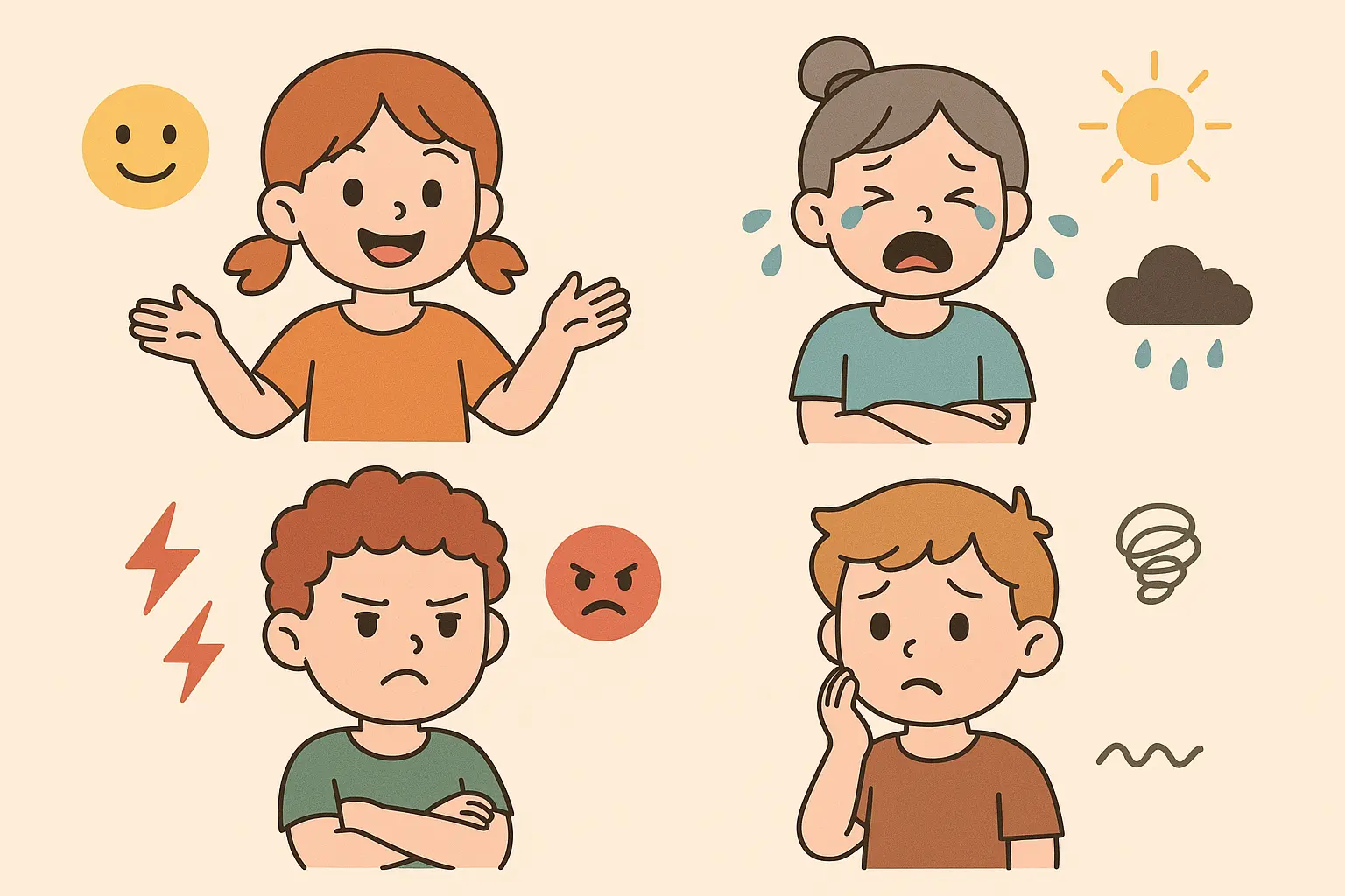 Baby books showing emotional development and feelings recognition