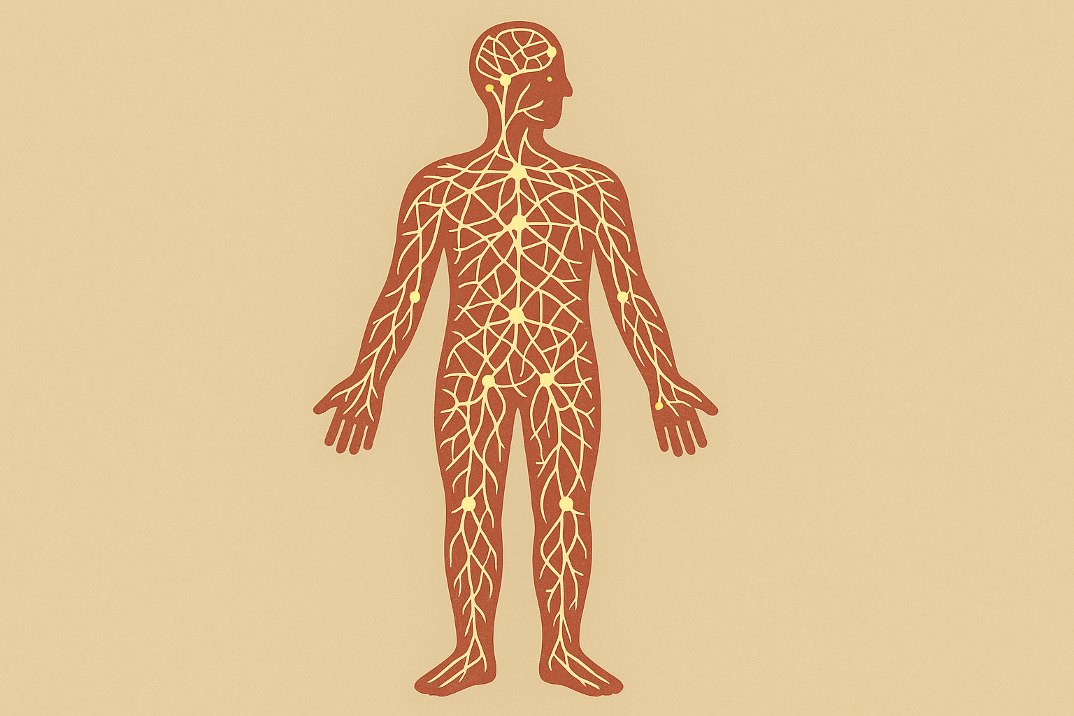 Fascial network diagram showing connective tissue communication pathways