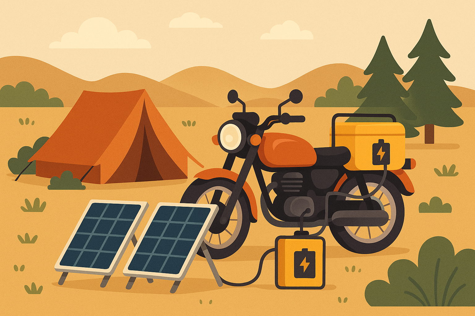 Solar-powered motorcycle battery chargers