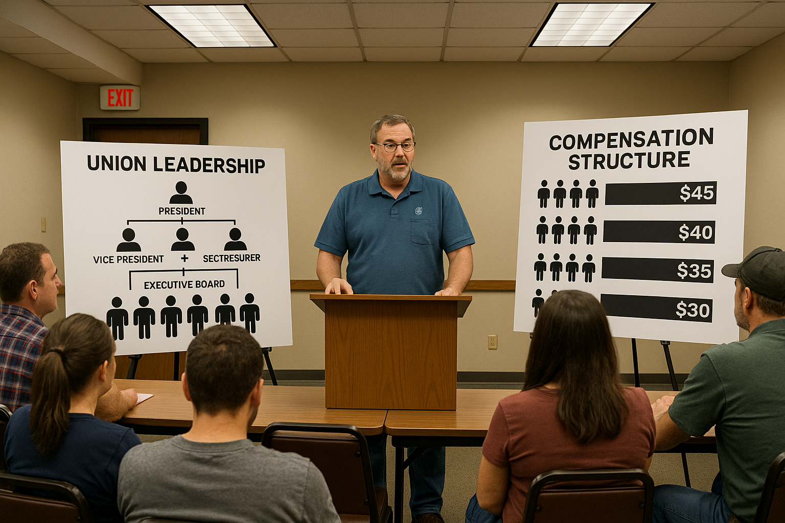 Union leadership compensation structure breakdown