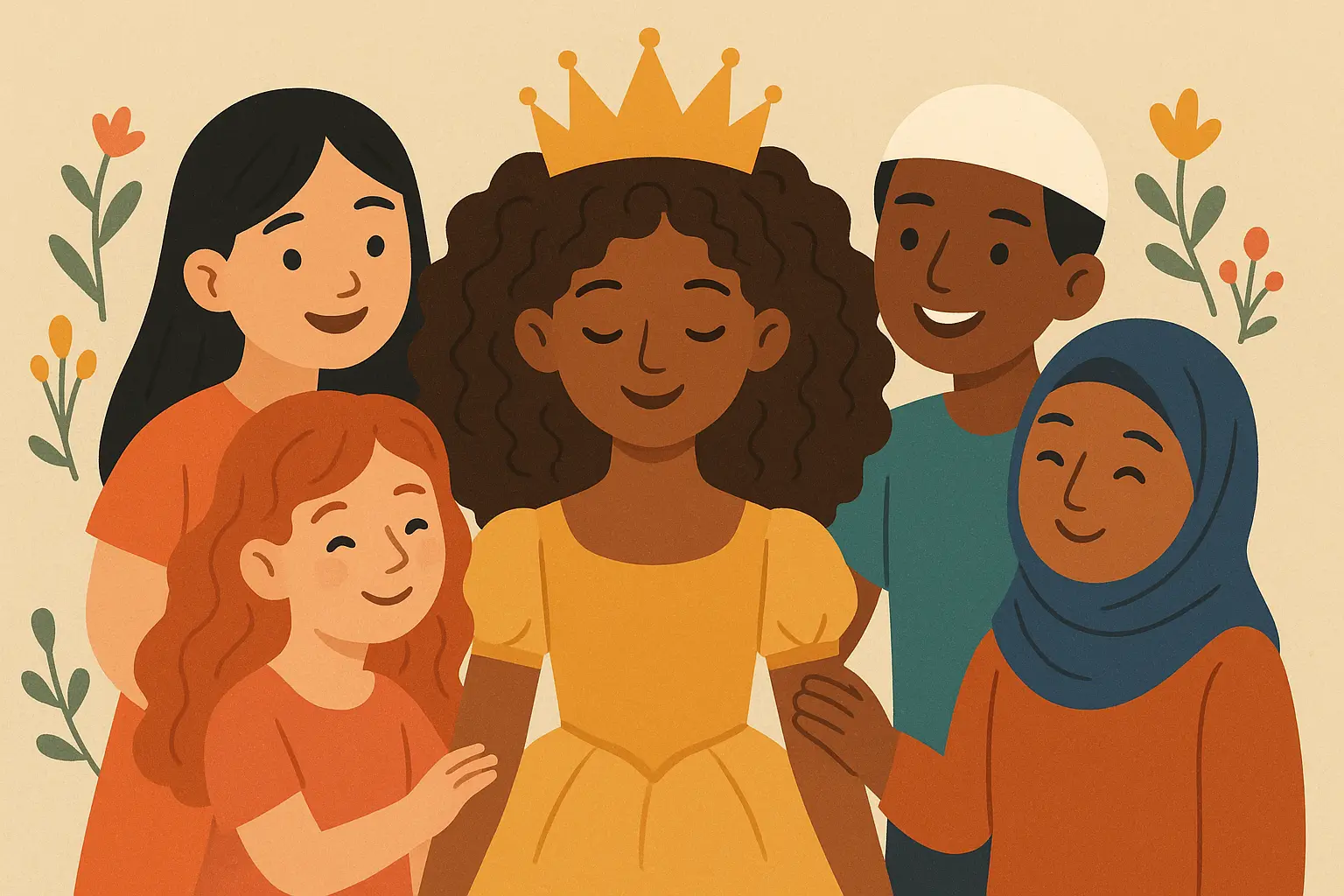 Contemporary princess using modern technology