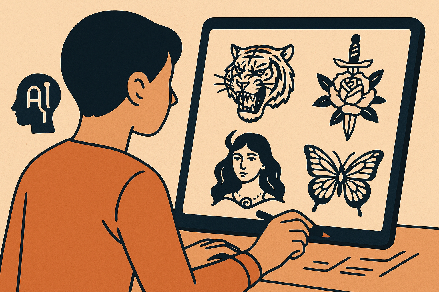 AI tattoo generator transforming family tree visions