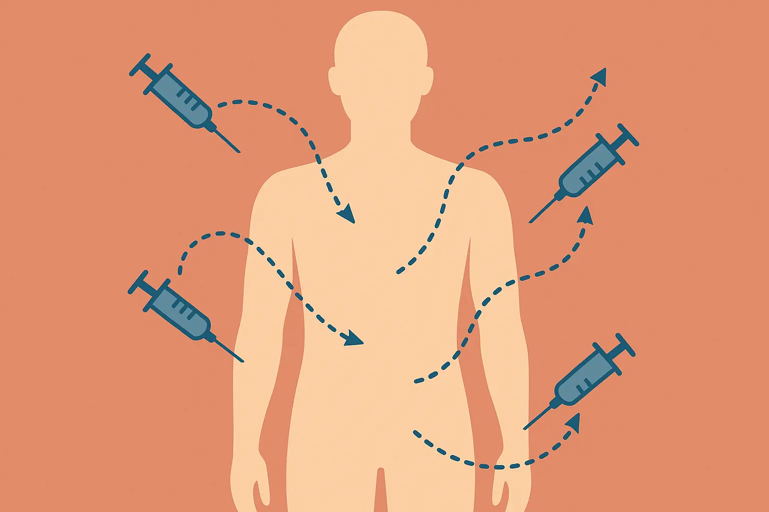 B12 injection site rotation diagram for optimal absorption