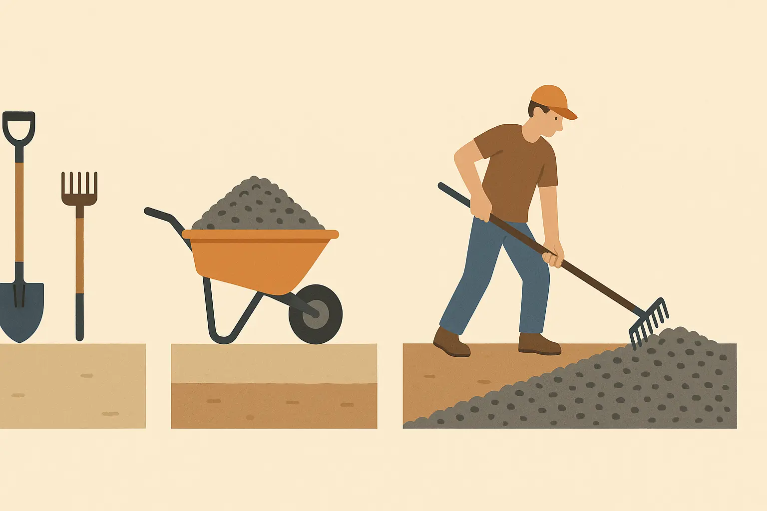 DIY single-layer gravel driveway installation