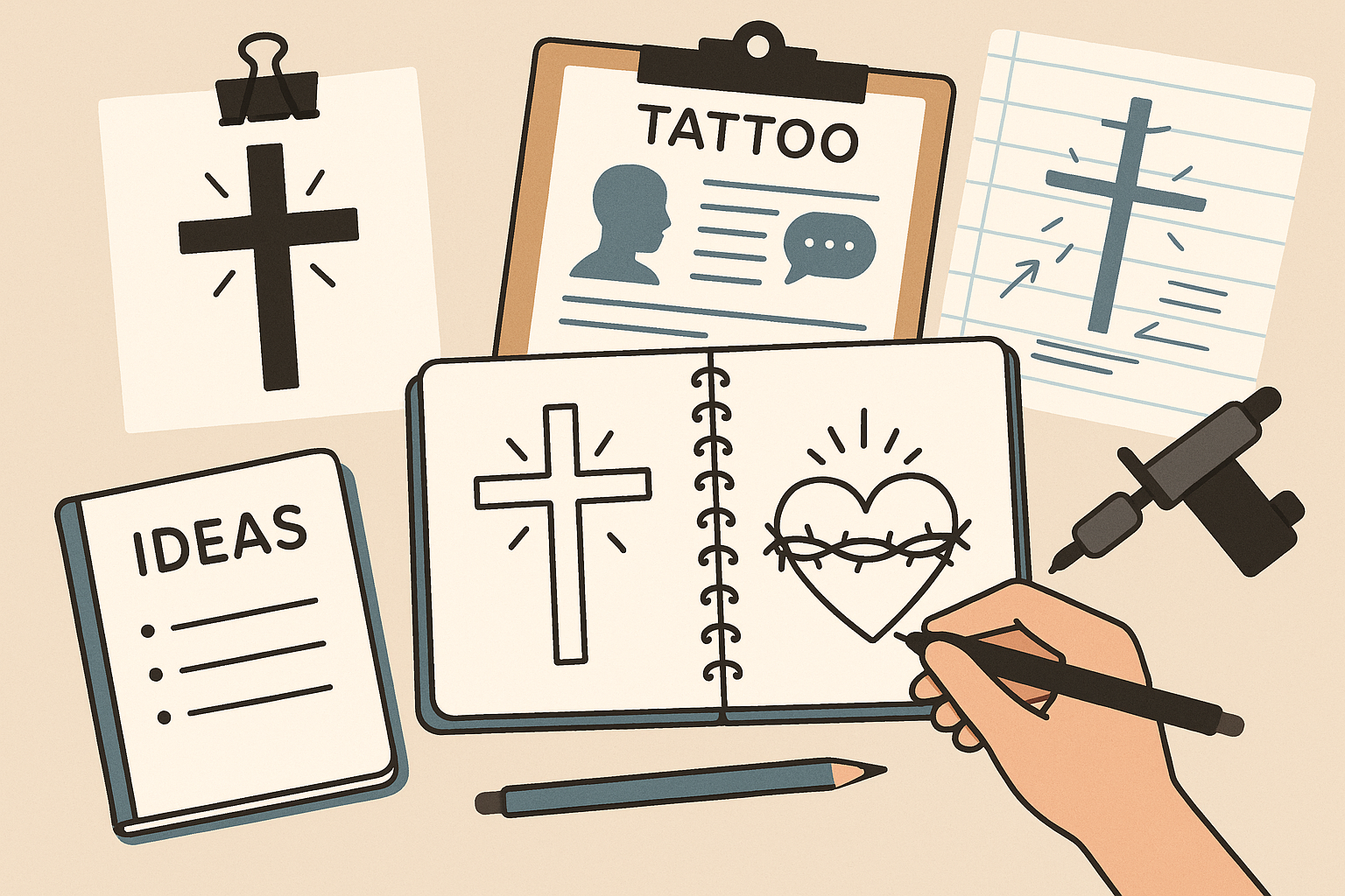 Modern watercolor faith tattoo designs