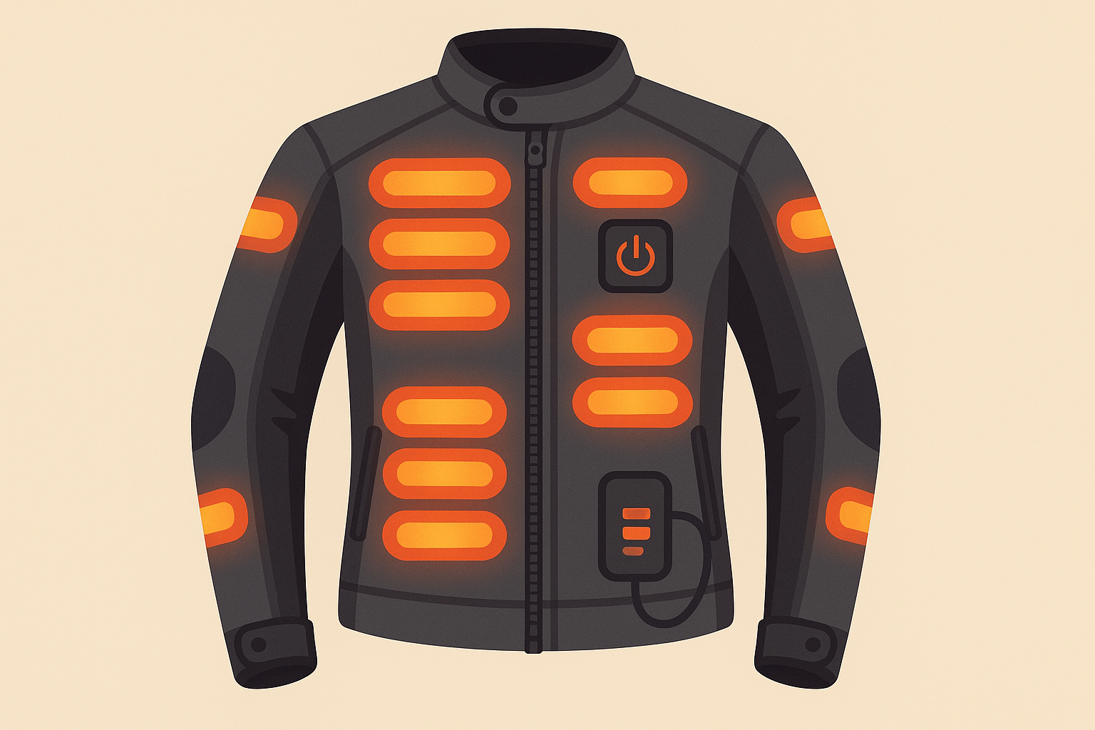Smart heating zones in women's motorcycle jackets