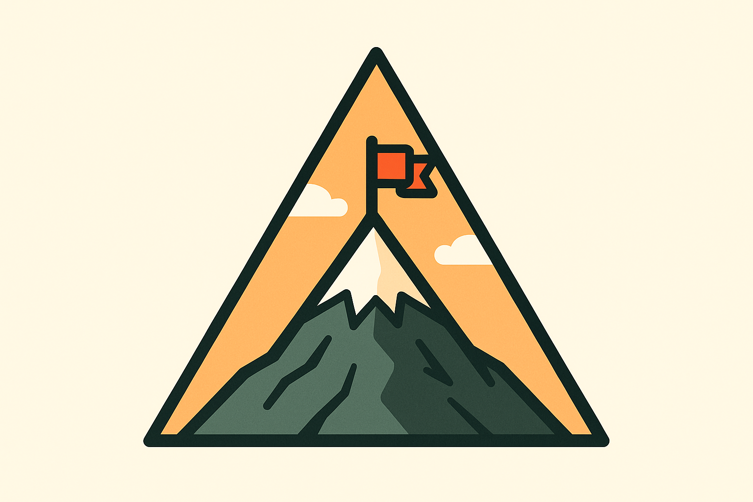 Triangle peak victory symbolism