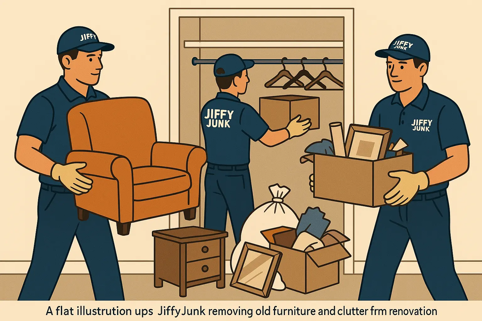 Professional junk removal service clearing closet space