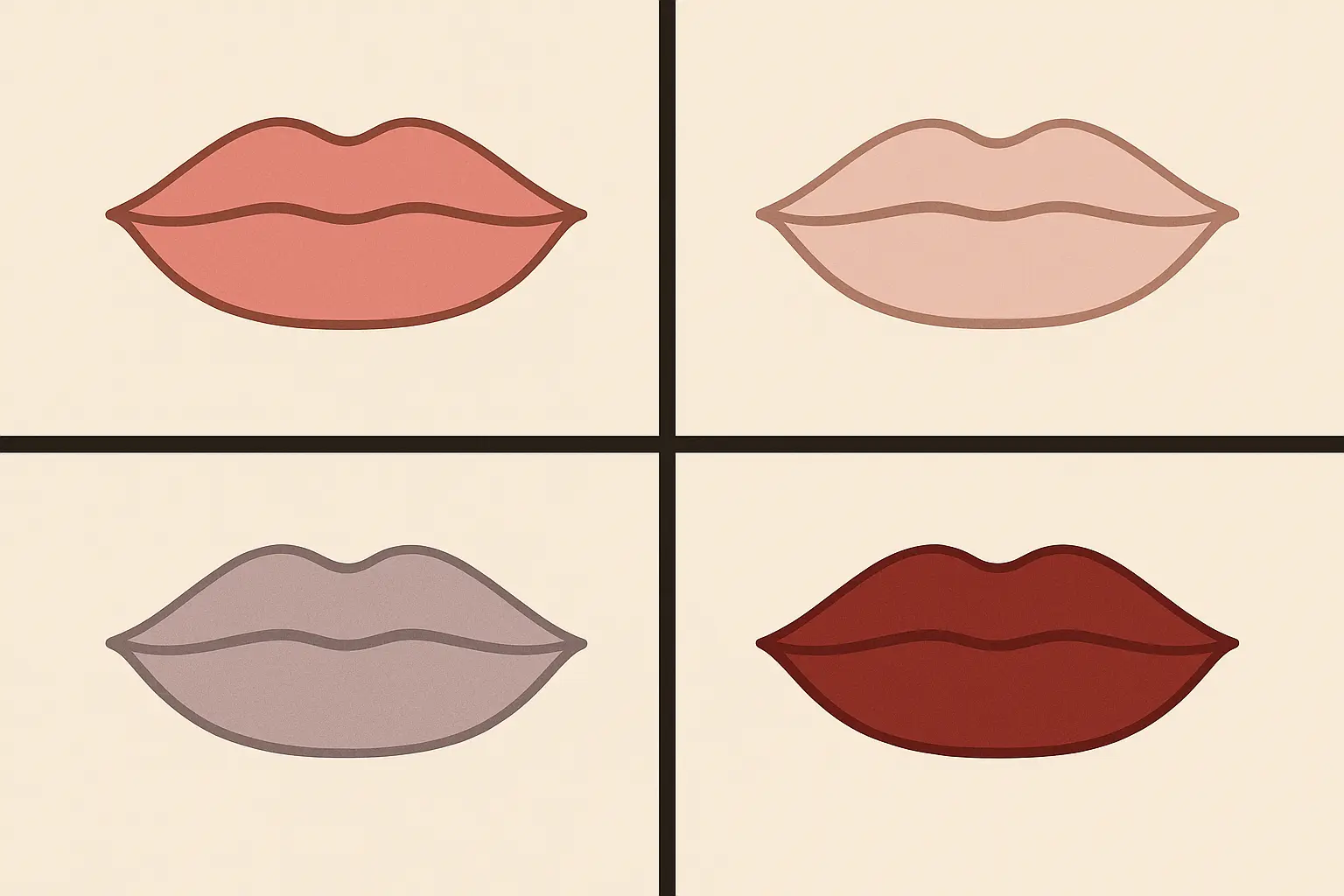 Comparison of different types of anemic lip discoloration