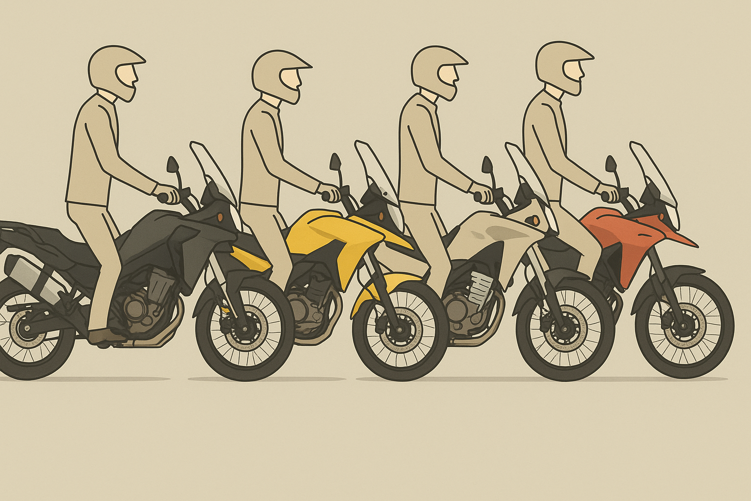 Adventure motorcycle showing tall rider ergonomics
